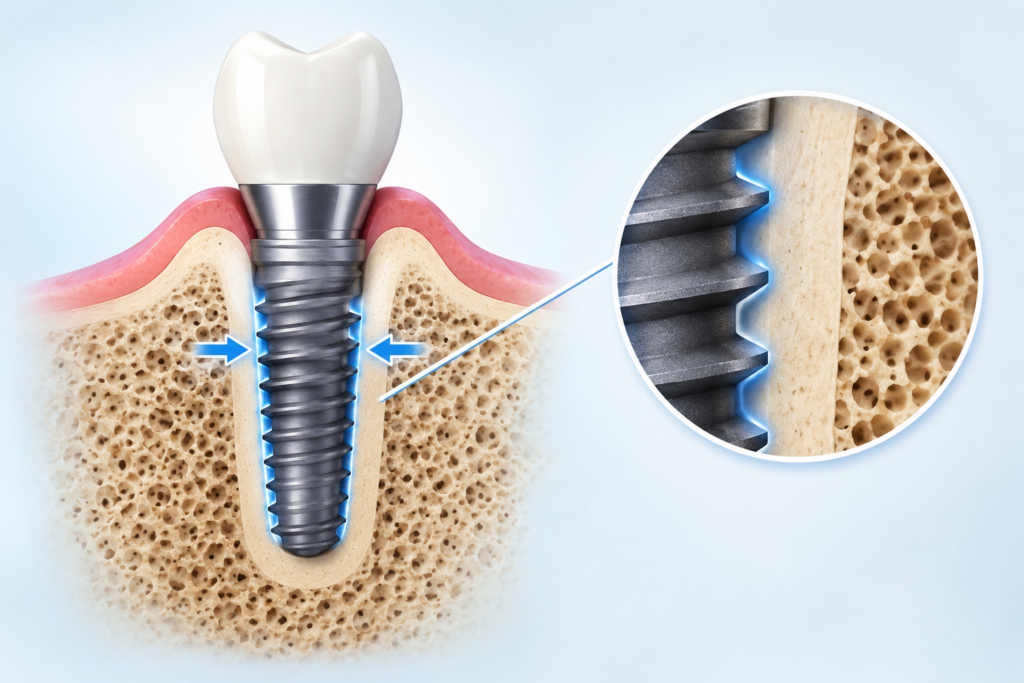 Bicortical Dental Implant Cross-Section